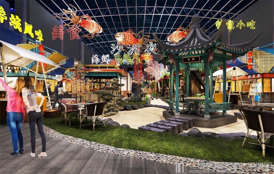 【敦煌夜市】夜市餐飲空間設(shè)計(jì)案例圖片 2
